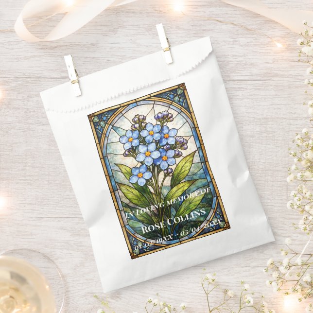 Funeral Forget me Not Stained Glass Memorial Seed  Geschenktütchen (Ausgeschnitten)