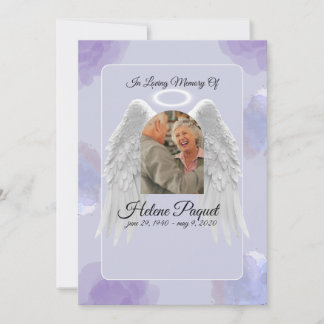 Funeral Memorial Design Template – Angel Wings Einladung