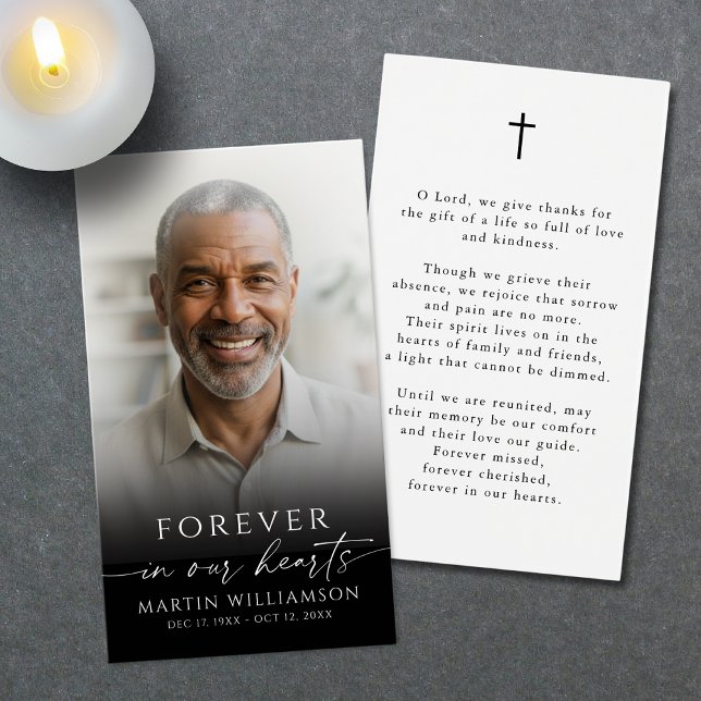 Funeral Memorial Photo Cross Prayer Card (Von Creator hochgeladen)