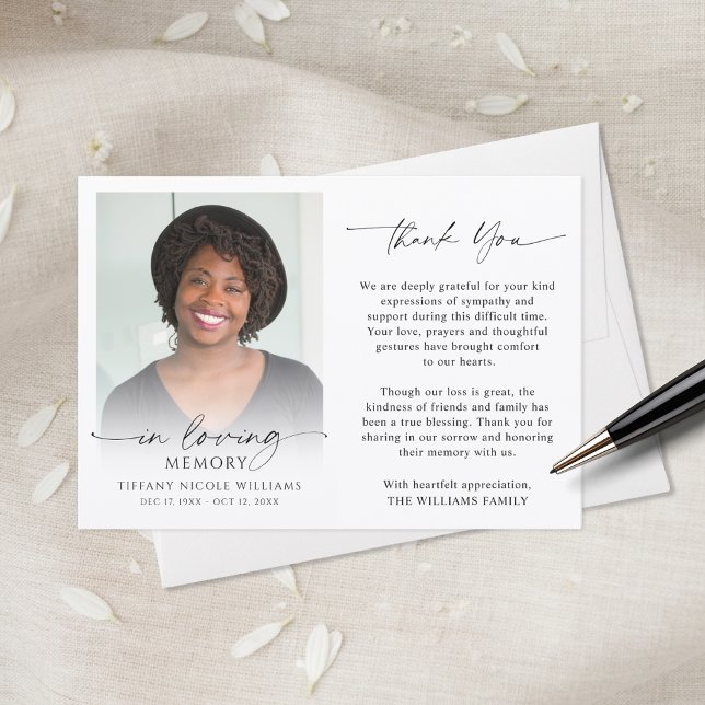 Funeral Memorial Thank You In Loving Memory Photo  Dankeskarte (Von Creator hochgeladen)