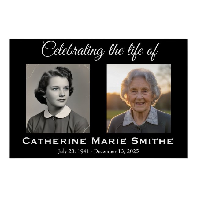 Funeral or Memorial Double Image Poster (Vorderseite)