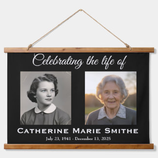 Funeral or Memorial Double Image Wandteppich Mit Holzrahmen