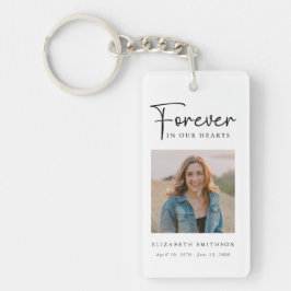 Funeral Photo Forever in our Hearts Poem Prayer Schlüsselanhänger