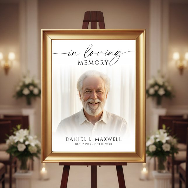 Funeral Photo In Loving Memory Welcome Sign Poster (Von Creator hochgeladen)