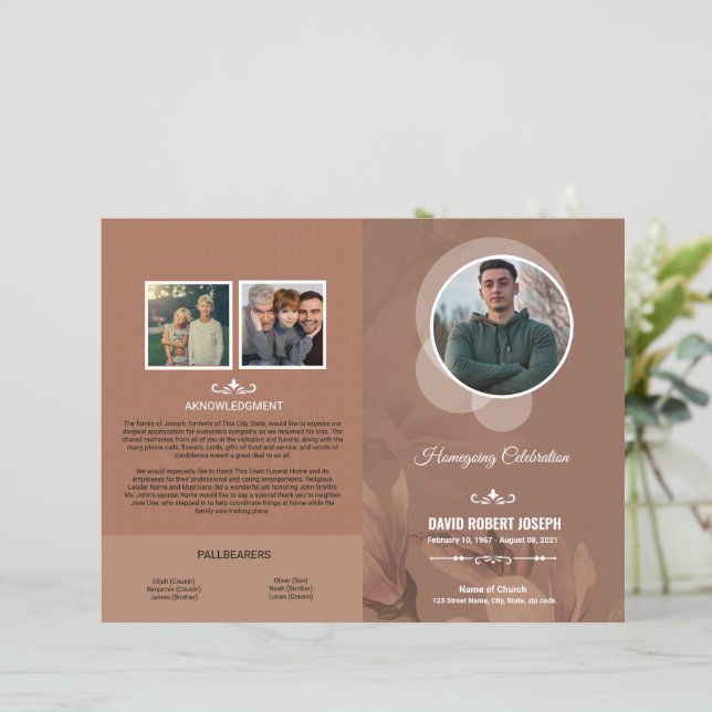 Funeral Program Template (Stehend Vorderseite)