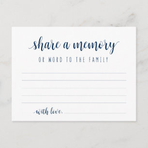 Funeral Service, Navy Blue, Share a memory Card Postkarte