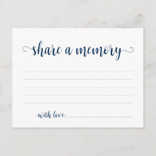 Funeral Service, Navy Blue, Share a memory Card Postkarte
