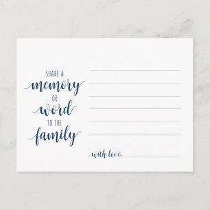 Funeral Service, Navy Blue, Share a memory Card Postkarte