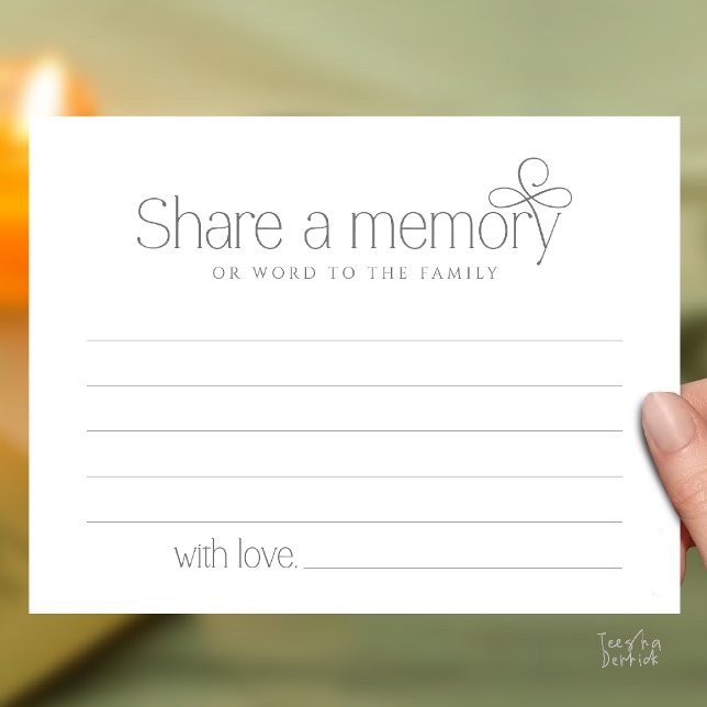 Funeral Service Share a memory Fairy Sympathy Card Postkarte (Funeral Service Share a memory Fairy love Sympathy Card or word to the family in Dark Grey)