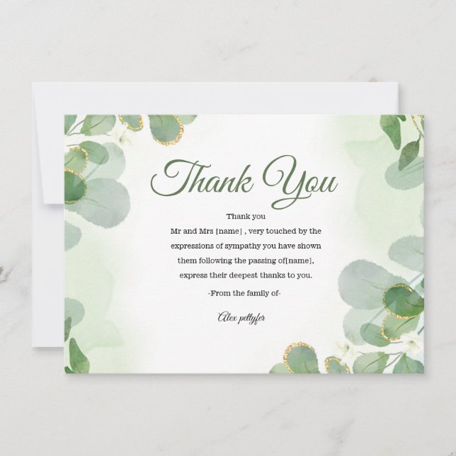 Funeral Thank You Card Dankeskarte (Vorderseite)
