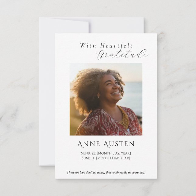 Funeral Thank You Card – With Gratitude Dankeskarte (Rückseite)