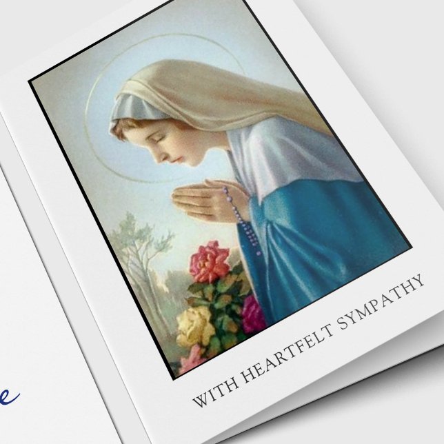 Funeral Thank You Cards Jungfrau im Kapelet Karte (Virgin Mary Religious Catholic Sympathy Funeral Thank You Card)