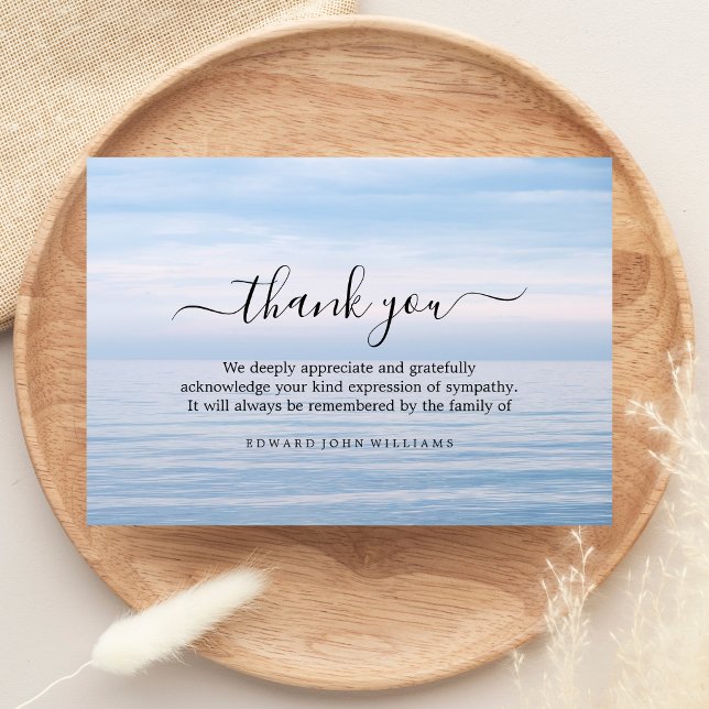 Funeral Thank You Note Grief Ocean | Bereavement Dankeskarte (Von Creator hochgeladen)