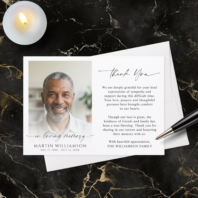 Funeral Thank You Photo In Loving Memory Dankeskarte (Von Creator hochgeladen)