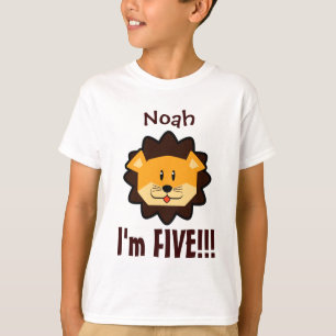 Fünf 5. Geburtstags-des niedlichen Löwe-Jahre T-Shirt