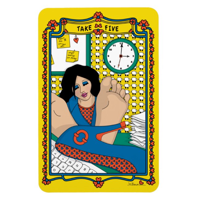 Fünf_B_4x6-Kühlschrank Magnet (Vertikal)