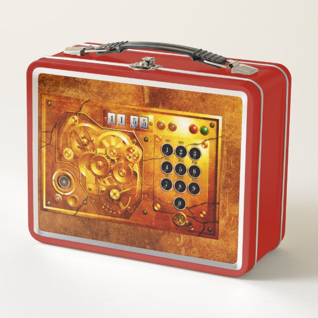 Fünf bis zwölf Steampunk-Uhr Grunge Case-Mate iPh Metall Brotdose (Vorderseite)