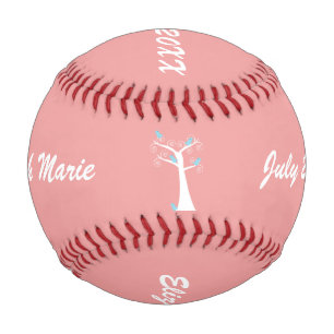 Fünf blaue Vögel in einem Baum Rosa anpassbar Baseball