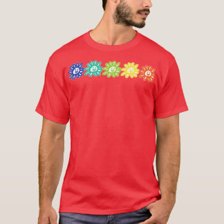 Fünf Blume rechte Grafik T-Shirt
