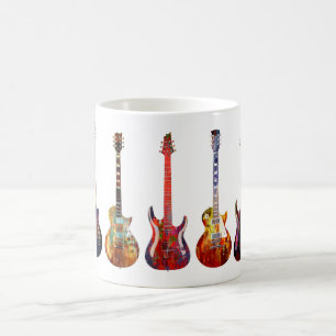 Fünf bunte Gitarren Kaffeetasse