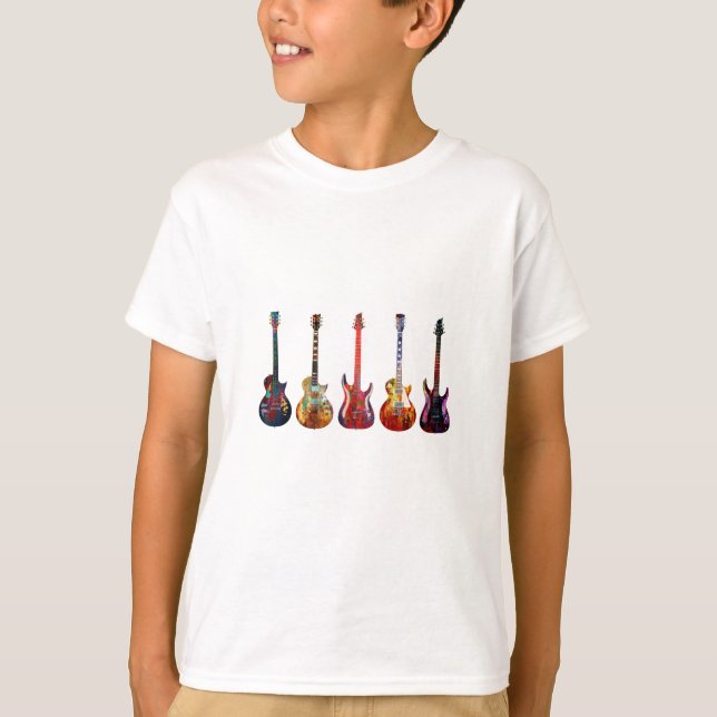 Fünf bunte Gitarren T-Shirt (Vorderseite)
