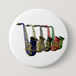 Fünf bunter Saxophones-Knopf-Abzeichen-Namen-Umbau Button