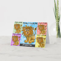 Fünf Cartoon Lions Danke Karte