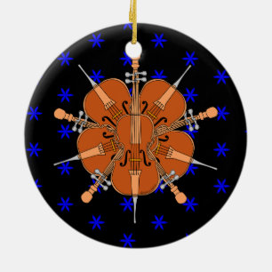Fünf Cellos Keramik Ornament