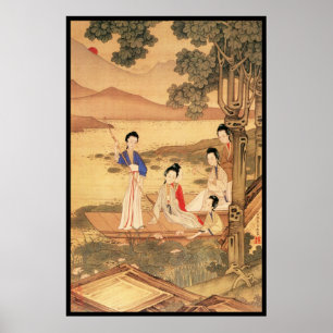 Fünf chinesische Ladys Afloat Poster