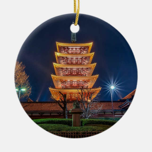 Fünf-Dach Pagode am Asakusa Tempel, Tokyo Keramik Ornament (Vorne)