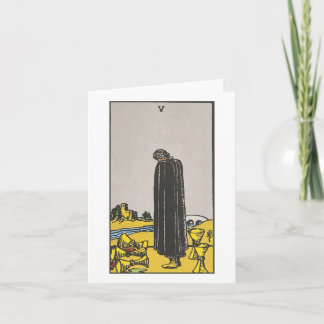 Fünf der Kelche Leerkarte -Rider Waite Smith Tarot Karte
