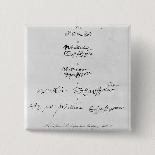 Fünf echte Autogramme von William Shakespeare Button