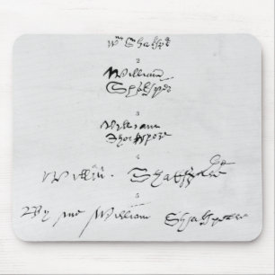 Fünf echte Autogramme von William Shakespeare Mousepad