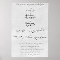 Fünf echte Autographien von William Shakespeare