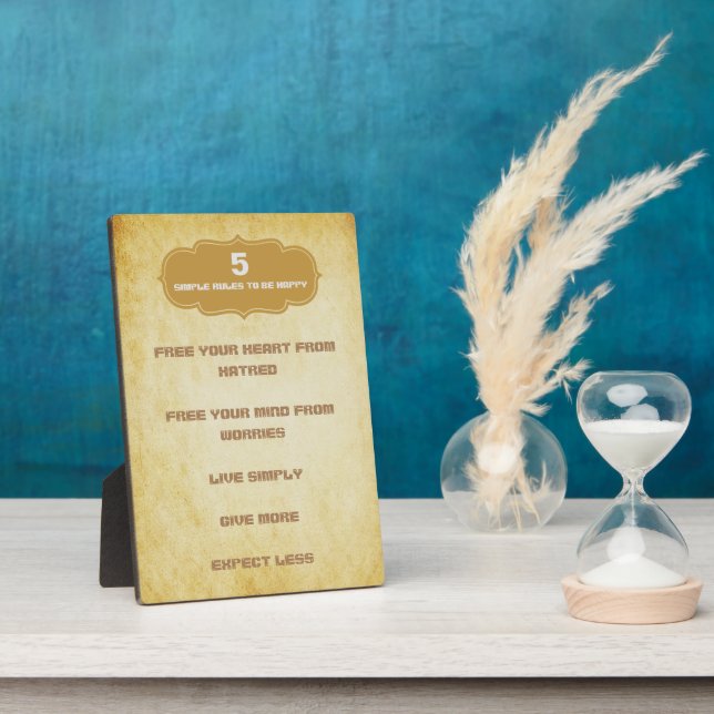 Fünf einfache Regeln zum Glück Fotoplatte (Seite)