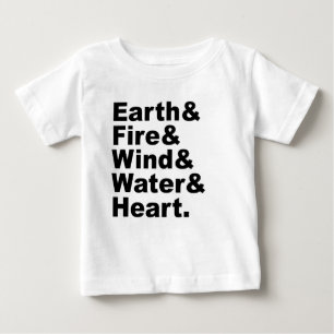 Fünf Elemente   Erde Feuer Wind Wasser & Herz Baby T-shirt