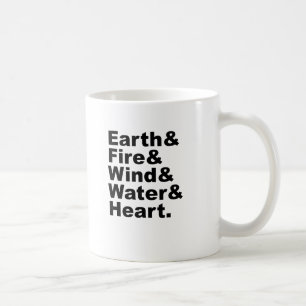 Fünf Elemente Erde Feuer Wind Wasser & Herz Kaffeetasse