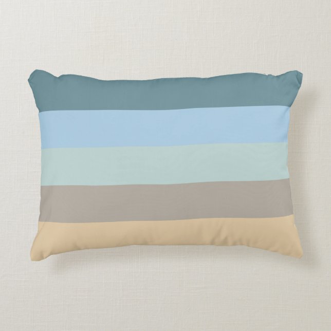 Fünf Farbe Combo - Blau-brauner Sand Beige Türkis Zierkissen (Vorderseite)