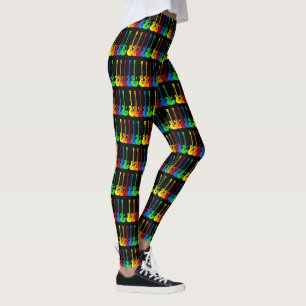 Fünf farbenfrohe E-Gitarren Leggings