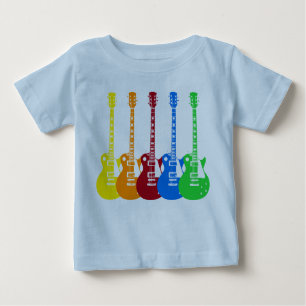 Fünf farbige elektrische Gitarren Baby T-shirt