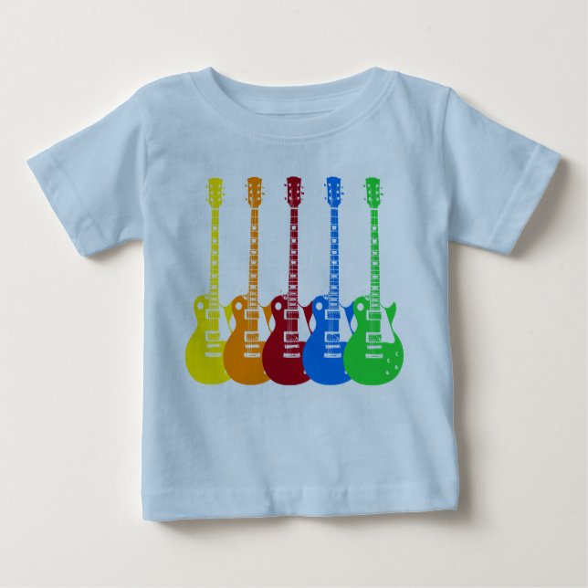 Fünf farbige elektrische Gitarren  Baby T-shirt (Vorderseite)