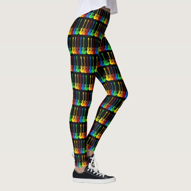 Fünf farbige elektrische Gitarren  Leggings (Rechts)