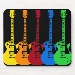 Fünf farbige elektrische Gitarren Mousepad