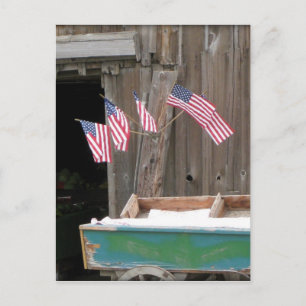 Fünf Flaggen und Stall Postkarte