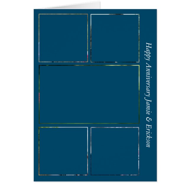 Fünf Foto Aquamarine Blue Card zum Jahrestag (Vorne)