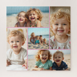 Fünf-Foto-Vorlage | Personalisiertes Familienpuzzl Puzzle