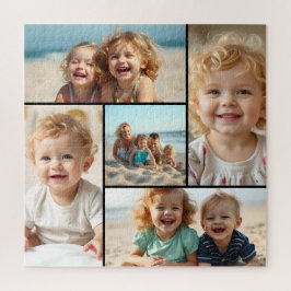 Fünf-Foto-Vorlage | Personalisiertes Familienpuzzl Puzzle