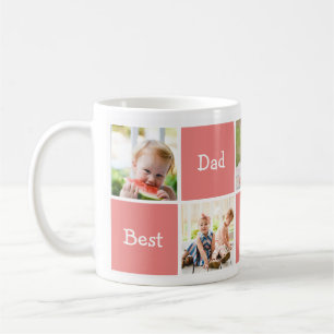 Fünf Fotos bester Vater in der Welt Kaffee-Tasse Kaffeetasse