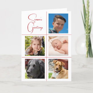 Fünf Fotos der Saison Feiertagskarte