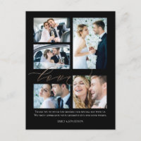 Fünf Fotos Script Liebe Hochzeit Danke Black